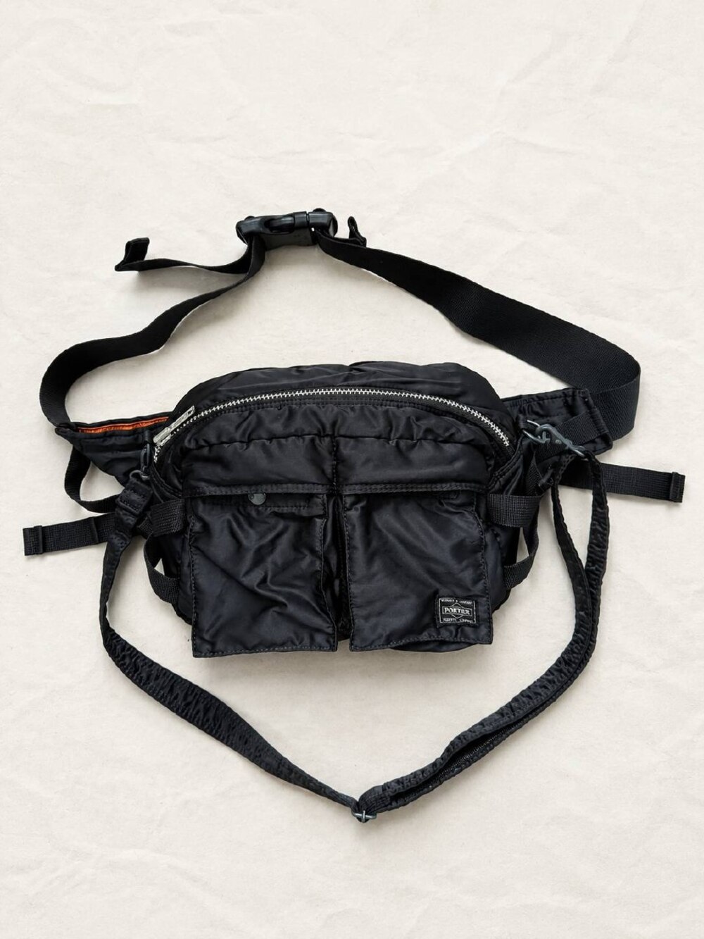 Porter Yoshida Tanker Black Nylon Waist Bag